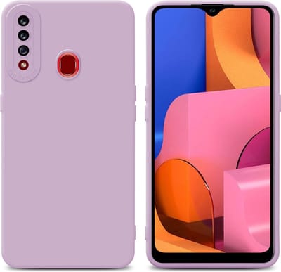Cadorabo Hoesje geschikt voor Samsung Galaxy A20s in FLUID CREAM - Beschermhoes gemaakt van flexibel TPU silicone Cover Fluid Case