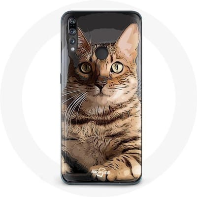 Coque - MANIACASE - Huawei p30 lite - Souple - Noir - Bengal Race de Chats