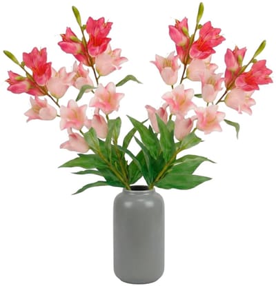 Mica Decorations Kunstbloem Campanula Floral - 4x - H71 cm - roze - kunststof - stelen kunstbloemen - boeket - rozen bloemetjes