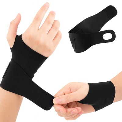 Polsbrace I Elastische Polssteun I Polsbeschermer I Sportbrace Pols I Pols Bandage Met Klittenband I Zwart I 1 Stuk I One Size
