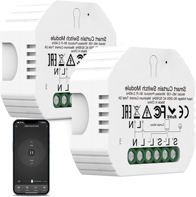 Slimme Rolluikschakelaar - Module Jaloeziebediening - Automatisch Ramen Sluiten - Percentage Functie - 39 x 39 x 15 mm - Wit