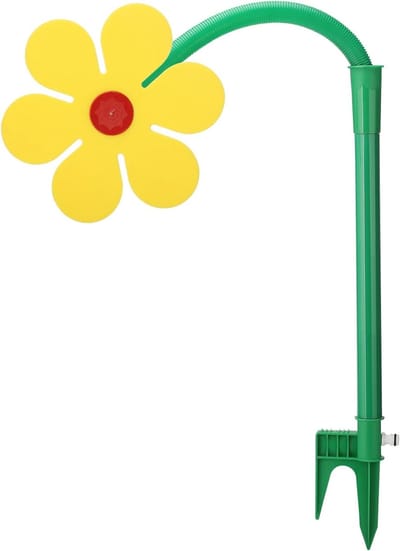 Zonnebloem Gieter - Tuinsproeier Roterend - Gazon Irrigatie - 720 Graden Dekking - 76 cm Hoog - Geel