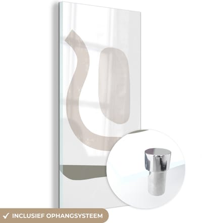 MuchoWow® Glasschilderij 60x120 cm - Schilderij acrylglas - Pastel - Minimalisme - Design - Foto op glas - Schilderijen