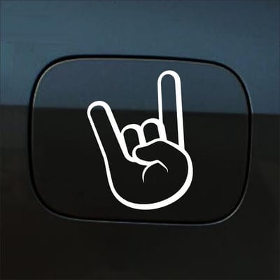 Bumpersticker - Rock N Roll - 12 X 9 - Wit
