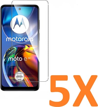 Screenprotector Glas - Tempered Glass Screen Protector Geschikt voor: Motorola Moto E32 / E32S - 5x