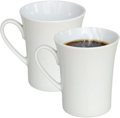 Gerimport Koffie / thee mok - 2x stuks - wit - 280 ml - mokken - porselein