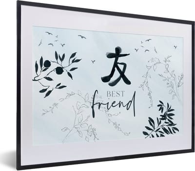 Fotolijst incl. Poster - Best friends - Best friend - Quotes - Spreuken - Vriendschap - 40x30 cm - Posterlijst