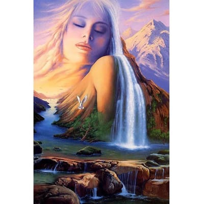 5D DIY Diamond Painting Beauty Mountain Borduurkruissteek Strass Mozaïek Home Decor 20X30CM gray