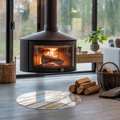 Coloray Vloerplaat Houtkachel - Plaat onder Houtkachel - 60 cm x 60 cm - Kachel Onderplaat - Wit Vloerplaat Kachel - Onderplaat Voor Houtkachel - Onderplaat Kachel - Houtkachel Vloerplaat - Verwarmingsaccessoires