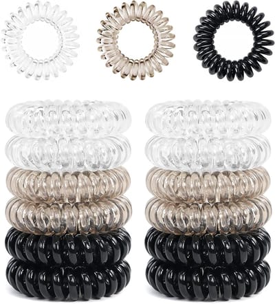 12 Stuks Haarbanden voor Vrouwen en Meisjes, Spiralen van Plastic, Kleurige Haaraccessoires voor Elke Gelegenheid