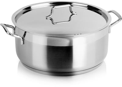 Orion Anett Serie - Stalen Pan met Deksel - 30 cm - 8,5 l - Inductie Geschikt