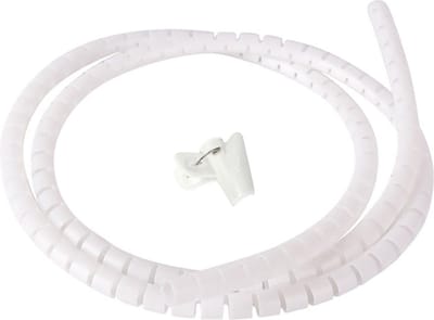 Spiraalslang - Kabelslang - Kabels opbergen - Wit - 2M - 10MM - Kabelgeleider - Met rijgtool
