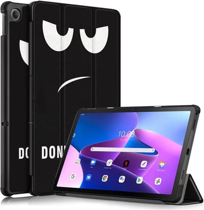 Tablet Hoes Geschikt voor Lenovo Tab M10 Plus Gen 3 | Book Case met Standaard | Kunstlederen Beschermhoes | Tri-fold | Don't Touch Me