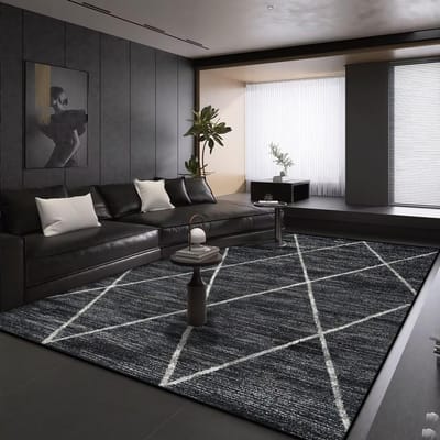 Modern Geometrie Groot Woonkamer Tapijt Zwart Decoratie Huis Tapijten Antislip Kleden voor Slaapkamer Decor Lounge Sofa Vloermat 100*200cm