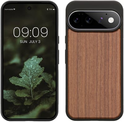 kwmobile telefoonhoesje geschikt voor Google Pixel 11 Pro - Hoesje met bumper in donkerbruin - Backcover - hout