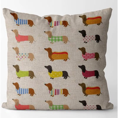 Dachshund Kussensloop Kleur Schattige Honden Woondecoratie 40X40 45X45 Voor Woonkamer Stoel Gepersonaliseerde Cadeaus Linnen Kussensloop Linen 50*50(CM)-1Pcs