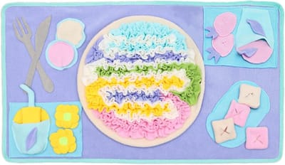 Snuffelmat Hond - Voedselpuzzel - Mentale Stimulatie - Niet-Glijdende Basis - 70x40cm - Paars