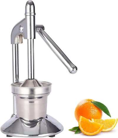 Citruspers Handpers - Sapcentrifuge Keuken - Gezond Sap Maken - Roestvrij Staal - 197 cm Hoog - Zilver