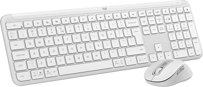 Logitech MK950 Signature Slim Combo - Draadloos Toetsenbord en Muis - US international - Qwerty - Off White