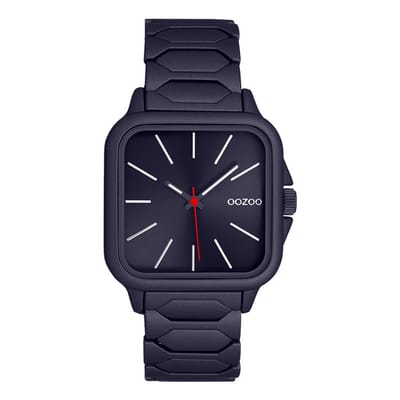 OOZOO Timepieces - Donker blauwe OOZOO horloge met roestvrijstalen armband - C11663