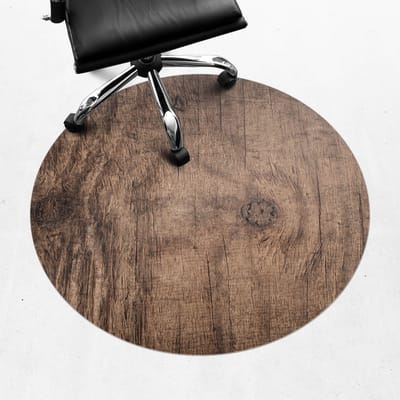 Wallfluent - Vloerbeschermer Houten Ringen - 100 cm - Bruin Bureaustoel Vloerbeschermer - Rond - Vloerbeschermer Harde Vloer-Computer Stoel Mat-Kantoordecoraties - Organisch marmerpatroon