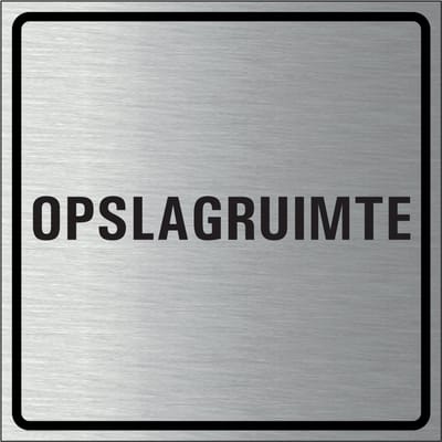 Opslagruimte bordje, geborsteld aluminium 150 x 150 mm