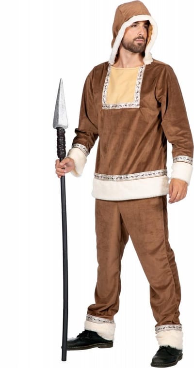 Eskimo Kostuum Anvik Bruin Man - Maat XS/S