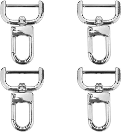 Karabijnhaak met draaischarnier, metalen gespen en draaibare snap-ring voor handtassen, sleutelhangers en DIY-accessoires (zilver)