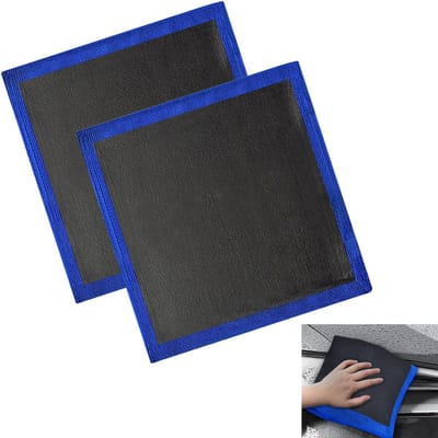 2 stuks - Kleidoek auto - Autowas Handdoek - Autoreiniging Handdoek - Clay bar - Clay towel - Klei Bar Handdoek - Autoreiniging - detailing doek - geperforeerde polijstdoek - reinigingsdoek - voor auto detailing, autoreiniging - 30*30 cm - blauw
