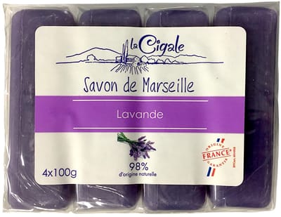 La Cigale - Zeeptablet - Marseille Zeep - Lavendel - 4x100g