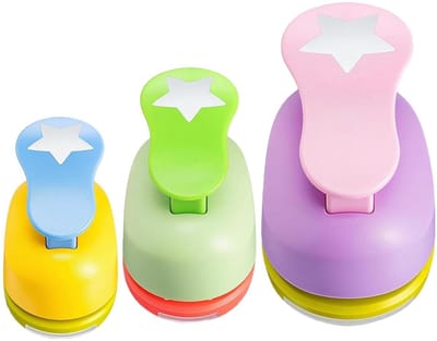 Papiersnijder - Knutselpons - Kaarten Maken - Veelzijdige Snijvormen - 3 Stuks - Willekeurige Kleuren