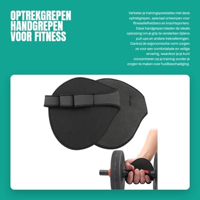 Dailygoods- Optrekgrepen Perfecte Grip - Antislip - Huidbescherming - Duurzaam - Fitness Handschoenen - Gewichtheffen - Fitnesshandschoenen