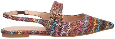 La Strada Slingback Bruin Raffia - Damesschoenen - Maat - 37