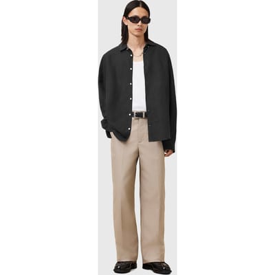 AllSaints Bandol Ls Shirt Black Taglia: M | Camicie Casual Outlet | Uomo | Nero
