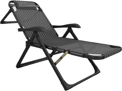 Ligstoel Tuinstoelen - Lounge Stoelen - Ontspannen Buiten - Vergrendelbaar Ligsysteem - Opvouwbaar Ontwerp - Gestreept