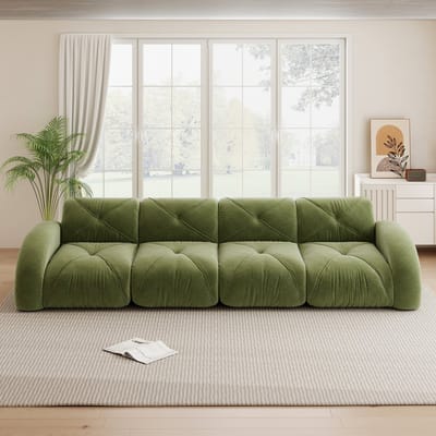 MODFU Modulaire Bank - Frameloos - Chenillestof - Modern - Voor Woonkamer - Groen