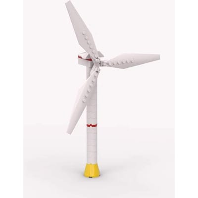 Briques de Construction Scène de Moulin à Vent Assemblage Éolienne Briques Techniques white