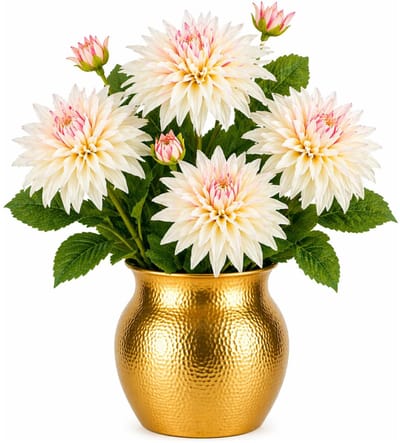 Mica Decorations Kunstbloem Dahlia Artistic - 4x - H74 cm - roze - kunststof - stelen kunstbloemen - boeket - bloemetjes