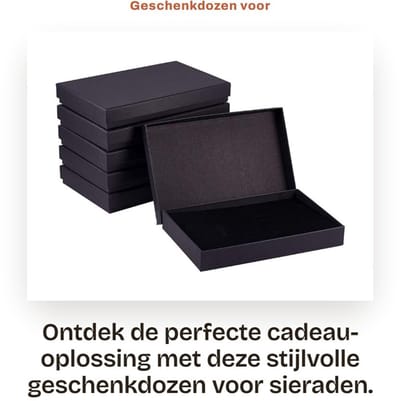 Dailygoods- Geschenkdozen - Zwart - Fluweel binnenkant - Karton - Diverse maten - Voor sieraden - Decoratief deksel - Sieradendoos