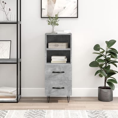 vidaXL - Dressoir - 34,5x34x90 - cm - bewerkt - hout - betongrijs