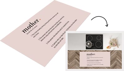 Keukenloper - Loper keuken - Mother - Spreuken - Mama definitie - Woordenboek - Quotes - 120x60 cm - Keukenloper vinyl