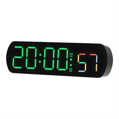 Digitale wandklok - Voor woonkamer of kantoor - Temperatuur- & vochtigheidsweergave, nachtmodus en snooze - Elektronisch LED, 12/24 uur - Groen