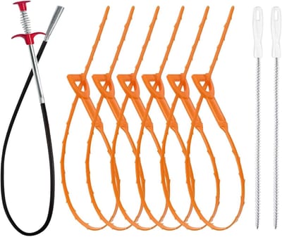 Wastafel Ontstopper Set - Afvoer Reiniger - Verstopping Verwijderen - Buigzaam Verstelbaar Handvat - 90cm Lengte - Meerdere Kleuren