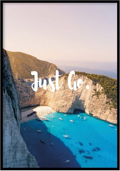 Poster Just go - 30x40 cm Met Fotolijst - Natuur Poster - Ingelijst - WALLLL