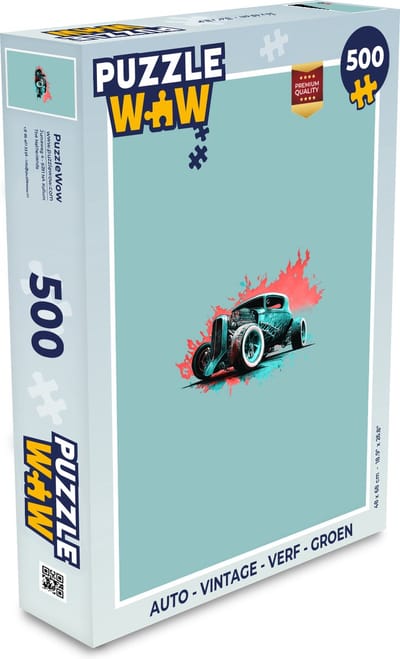 Puzzel Auto - Vintage - Verf - Groen - Legpuzzel - Puzzel 500 stukjes