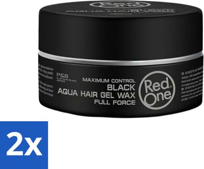 Red One - Haarwax - Black - Aqua Hair Gel Wax - Voor Krachtige Fixatie & Glans - 150 ml - Voordeelverpakking - 2 stuks