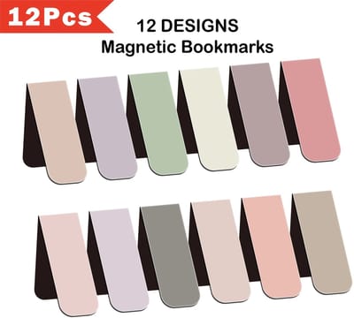 ViWADO® Magnetische Boekenleggers 12 Stuks – Sterke Magneet – Bladwijzers voor Boeken, Agenda & Planner – Cadeau voor Lezers, Studenten en Leraren