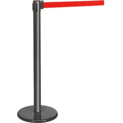Afzetpaal met trekband antraciet, trekband rood
