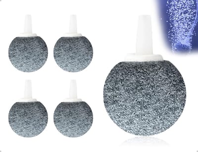 Dailygoods- Luchtdiffuser Set van 4 - Bolvormig 28 mm - Zuurstofschijf - Luchtbellendiffuser - Ideaal voor Hydrocultuur - Duurzaam Materiaal - Bubbeldiffuser