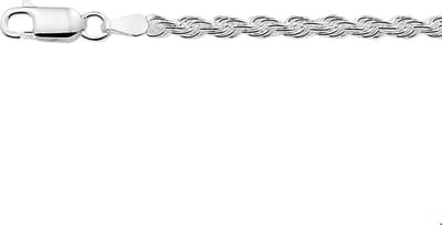 The Jewelry Collection Armband Koord 3,0 mm - Zilver